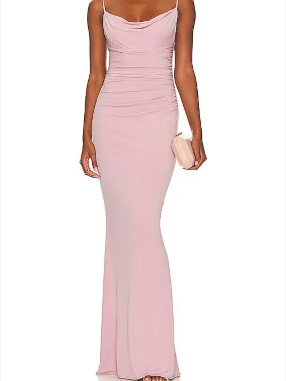Katie May Rose Quartz Cowl-Neck Maxi Dress with low back size S new with tags